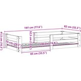  Okvir kreveta bez madraca bijeli 75 x 190 cm masivna borovina | shoptok.hr