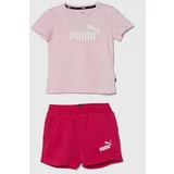 Puma Otroški komplet Logo Tee & Shorts Set roza barva