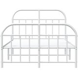  Metalni okvir kreveta uzglavlje i podnožje bijeli 120x190 cm | shoptok.hr