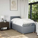  Box spring krevet s madracem svjetlosivi 90x190 cm od tkanine Slike