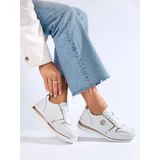 SHELOVET White Women's Leather Sports Shoes