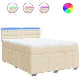 vidaXL Krevet s oprugama i madracem krem 140x200 cm od tkanine | shoptok.hr