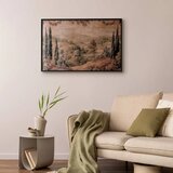  Plakat - Mediterranean Landscape - Old Tapestry with a Hill and Lake 60x90 Crni okvir | shoptok.hr