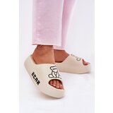Boto Ladies Foam Slippers On Massive Sole With Bear Light Beige Lamira | Shoptok.si