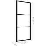 Sobna vrata od stakla ESG i aluminija 93 x 201 5 cm crna | shoptok.hr