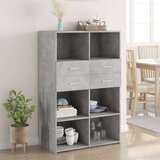  Visoka komoda siva boja betona 80x42 5x124 cm konstruirano drvo | shoptok.hr