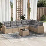  8-dijelni set vrtnih sofa od poliratana s jastucima bež | shoptok.hr
