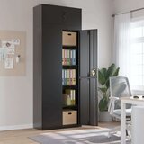 vidaXL Ormarić za spise crni 90 x 40 x 240 cm čelični | shoptok.hr
