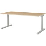 mauser Pravokotna miza, noga v obliki črke C, ŠxG 1800 x 800 mm, plošča imitacija javorja, ogrodje aluminijaste barve | Shoptok.si