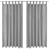 vidaXL Zavese iz mikro satena 2 kosa z zankami 140x175 cm sive barve Cene