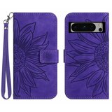 INORCO Usnjena torbica s stojalom denarnica za Google Pixel 8 Pro, ovitek za telefon z vtisnjenimi sončnicami in priročnim paščkom, (22033848) | Shoptok.si