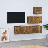  Komplet TV omaric 4-delni dimljen hrast inženirski les, (20734913) | Shoptok.si