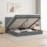  Krevet od pjene s madracem i LED-om Tamnosiva 200 x 200 cm | shoptok.hr
