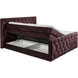 MID.YOU POSTELJA BOXSPRING 180 cm x 200 cm , tekstil, leseni material barve jajčevca | Shoptok.si