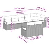  Set od 8 dijelova vrtnih kauča s jastučićima u bež poliratu | shoptok.hr