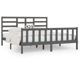 The Living Store Posteljni okvir siv iz borovine 200x200 cm - Posteljni Okvir, (21526581) | Shoptok.si