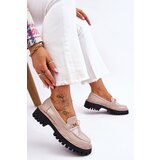 S. BARSKI Patent Leather Platform Loafers Beige Ronin | shoptok.hr