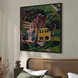  Slika - August Macke – Staudacherhaus in Tegernsee 40x40 U crnom drvenom okviru | shoptok.hr