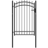 vidaXL vrata za ogradu sa šiljcima čelična 100 x 150 cm crna | shoptok.hr