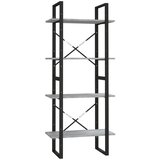 Furnova Knjižna omara 4-nadstropna siva sonoma 60x30x140 cm konstr. les, (21932270) | Shoptok.si