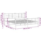 Metalni okvir kreveta uzglavlje i podnožje crni 200x200 cm | shoptok.hr