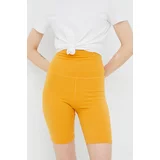 Brixton Kratke hlače za žene, boja: žuta, glatki materijal, visoki struk