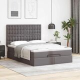 vidaXL otomanski okvir kreveta s madracem sivi 140x200cm umjetna koža | shoptok.hr