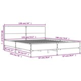  Okvir za krevet smeđi hrast 135x190cm konstruirano drvo i metal | shoptok.hr
