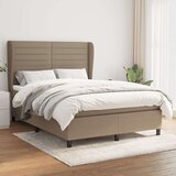  Box spring postelja z vzmetnico taupe 140x190 cm blago, (20897231) Cene