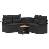  Set sofe 6 kom. Crna Poli Rattan i čelik | shoptok.hr