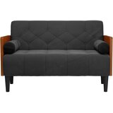  Dvosjed s jastucima, crni, 110 cm, baršun | Eponuda.com