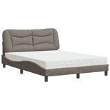  Postelja z vzmetnico taupe 120x200 cm blago | Shoptok.si