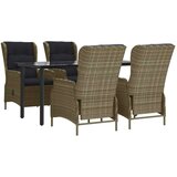  5-dijelni vrtni blagovaonski set od poliratana smeđi | shoptok.hr