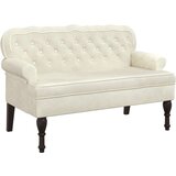 vidaXL Klop z naslonjalom krem 119,5x64,5x75 cm žamet | Shoptok.si