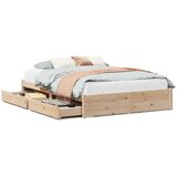vidaXL Posteljni okvir brez vzmetnice 120x190 cm trdna borovina | Shoptok.si