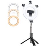 Evelatus CP X5 LED 16 cm polnilna lučka za selfije z daljinskim upravljalnikom BT in ročajem + talno stojalo 20–90 cm + držalo za telefon, (21230782) Cene