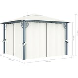  Sjenica sa zastorom 300 x 300 cm krem aluminijum | shoptok.hr