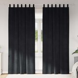  Zavjese za zamračivanje 2 kom. Crna 140 x 225 cm Baršun | shoptok.hr