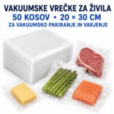  Vakuumske vrečke za živila 20 × 30 cm, 50 kosov, za vakuumski aparat | Shoptok.si