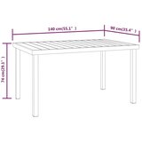  Vrtni stol crni 140 x 90 x 74 cm od aluminija i WPC-a - Crna 1 | shoptok.hr