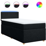 vidaXL Box spring postelja z vzmetnico črna 80x200 cm blago | Shoptok.si