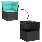  Sjedeća garnitura za vrt s jastukom 8 pcs Crna Poli ratan | shoptok.hr