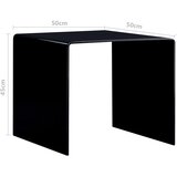  Stolić za kavu crni 50 x 50 x 45 cm od kaljenog stakla | Eponuda.com