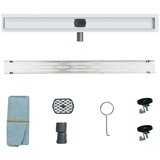  362-stopinjski odtočni pokrov z vodilnim dizajnom srebrna 90 cm, (5000112454) | Shoptok.si