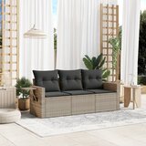 Maison Chic Seti vrtnega pohištva - Vrtna garnitura - Vrtni pohištvo set 3-delna z blazinami siv poli ratan, (21810773) | Shoptok.si