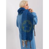 Fashion Hunters Dark blue wide winter scarf Cene