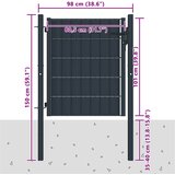  Vrata za ogradu PVC i čelik 100x100 cm Antracit | shoptok.hr