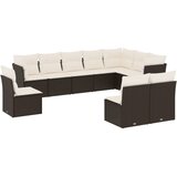  10-dijelni set vrtnih sofa s jastucima crni od poliratana | shoptok.hr