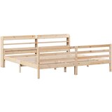 vidaXL Posteljni okvir z vzglavjem 200x200 cm trdna borovina | Shoptok.si