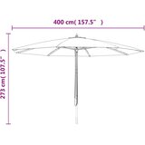  Vrtni suncobran s drvenim stupom boja pijeska 400 x 273 cm | shoptok.hr